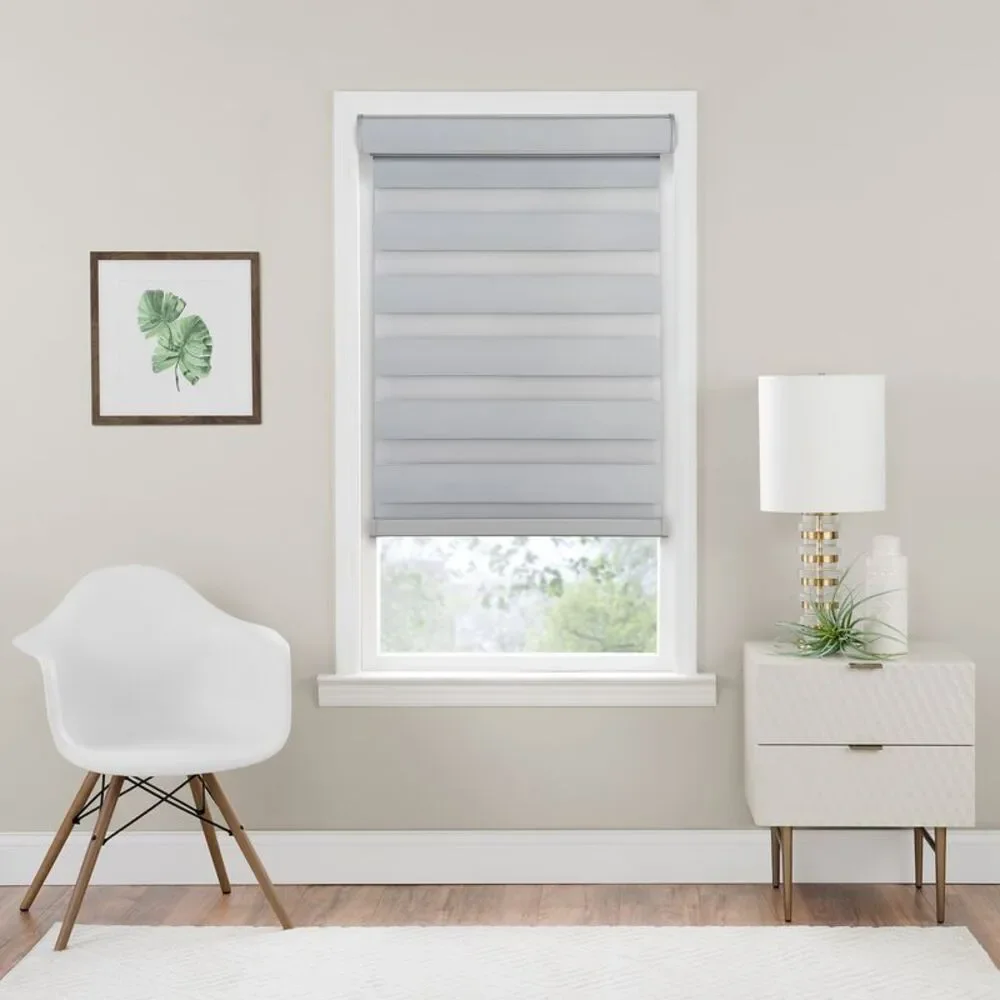 PowerSellerUSA Cordless Zebra Blinds Roller Shade, Celestial Sheer Double